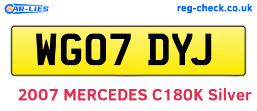 WG07DYJ are the vehicle registration plates.