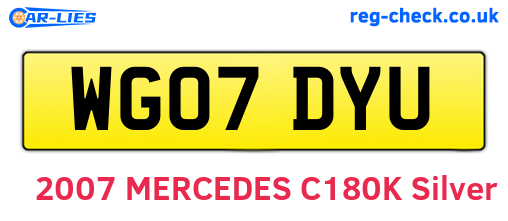 WG07DYU are the vehicle registration plates.