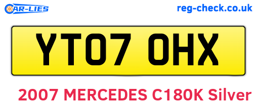 YT07OHX are the vehicle registration plates.