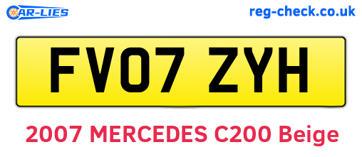 FV07ZYH are the vehicle registration plates.