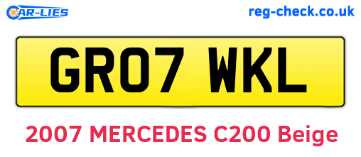 GR07WKL are the vehicle registration plates.