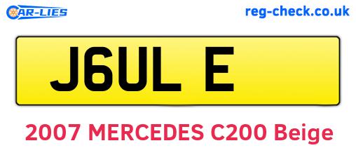J6ULE are the vehicle registration plates.