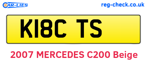 K18CTS are the vehicle registration plates.