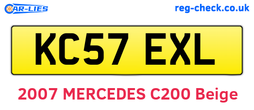 KC57EXL are the vehicle registration plates.