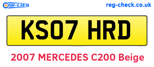 KS07HRD are the vehicle registration plates.