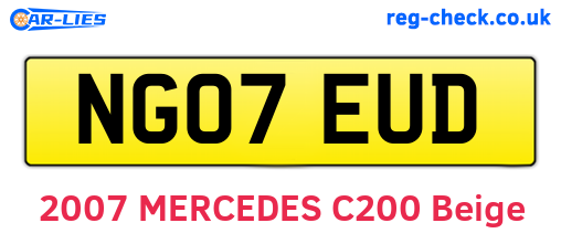 NG07EUD are the vehicle registration plates.
