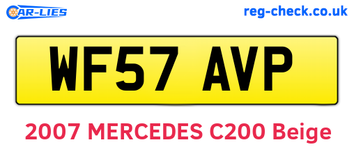 WF57AVP are the vehicle registration plates.