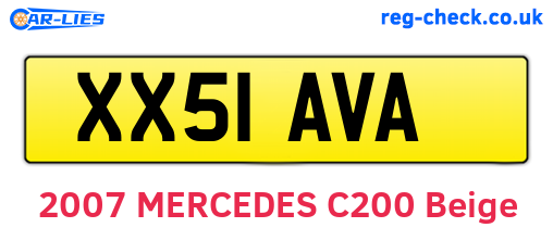 XX51AVA are the vehicle registration plates.