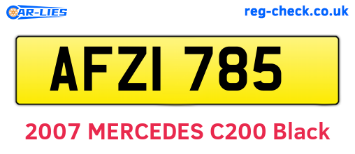 AFZ1785 are the vehicle registration plates.