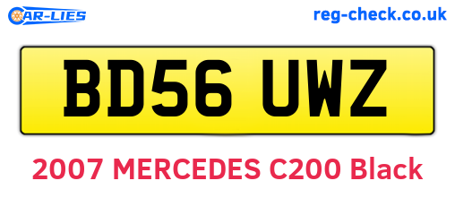 BD56UWZ are the vehicle registration plates.
