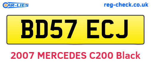 BD57ECJ are the vehicle registration plates.
