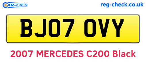 BJ07OVY are the vehicle registration plates.