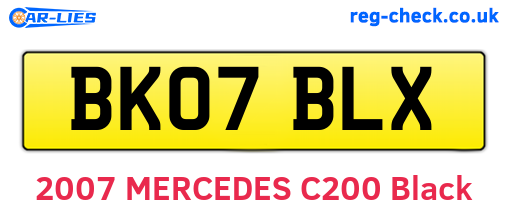 BK07BLX are the vehicle registration plates.