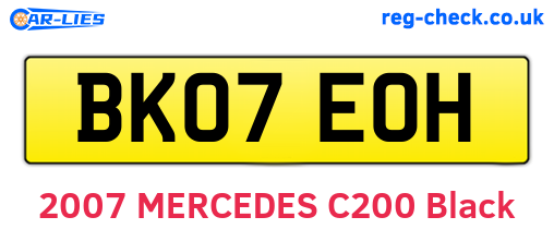 BK07EOH are the vehicle registration plates.