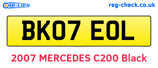 BK07EOL are the vehicle registration plates.