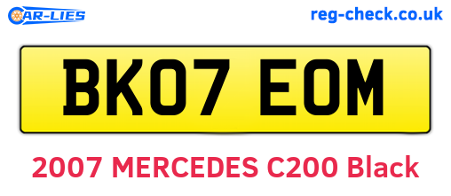 BK07EOM are the vehicle registration plates.