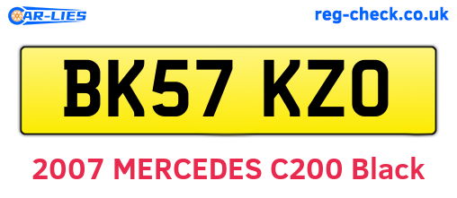 BK57KZO are the vehicle registration plates.