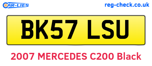 BK57LSU are the vehicle registration plates.