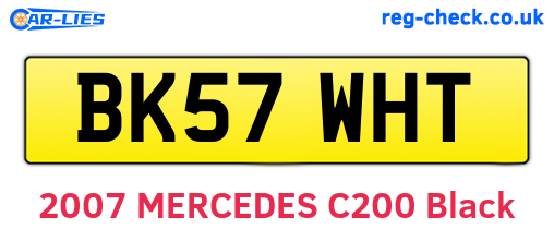 BK57WHT are the vehicle registration plates.
