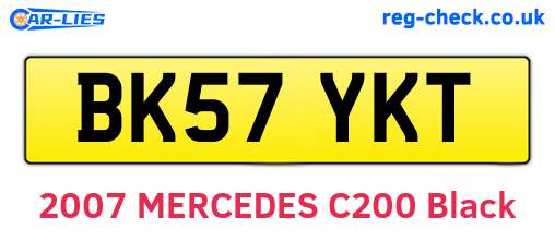 BK57YKT are the vehicle registration plates.