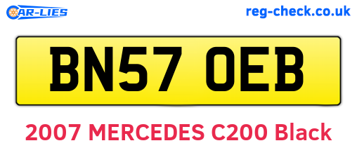 BN57OEB are the vehicle registration plates.