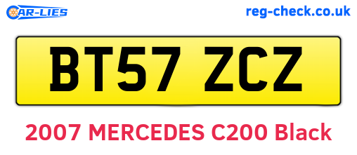 BT57ZCZ are the vehicle registration plates.