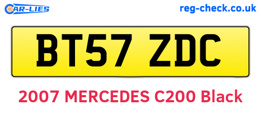 BT57ZDC are the vehicle registration plates.