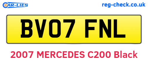 BV07FNL are the vehicle registration plates.