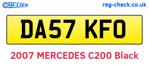 DA57KFO are the vehicle registration plates.