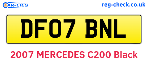 DF07BNL are the vehicle registration plates.
