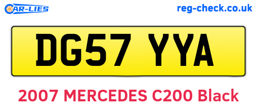 DG57YYA are the vehicle registration plates.