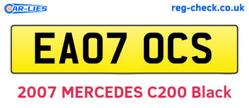 EA07OCS are the vehicle registration plates.