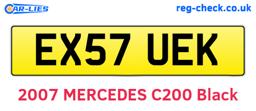 EX57UEK are the vehicle registration plates.