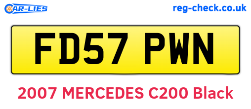FD57PWN are the vehicle registration plates.
