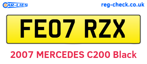 FE07RZX are the vehicle registration plates.