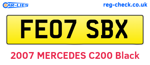FE07SBX are the vehicle registration plates.