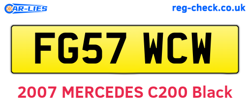 FG57WCW are the vehicle registration plates.