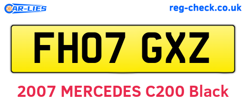 FH07GXZ are the vehicle registration plates.