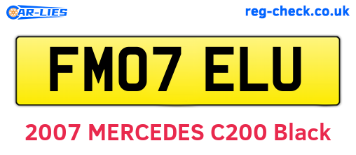 FM07ELU are the vehicle registration plates.
