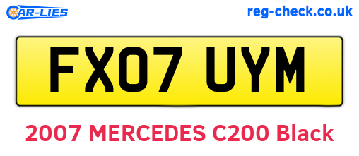 FX07UYM are the vehicle registration plates.