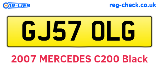 GJ57OLG are the vehicle registration plates.