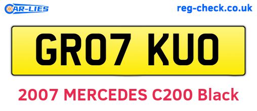 GR07KUO are the vehicle registration plates.