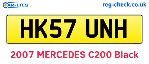 HK57UNH are the vehicle registration plates.