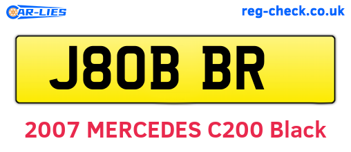 J80BBR are the vehicle registration plates.