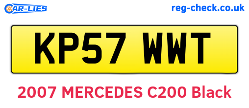 KP57WWT are the vehicle registration plates.