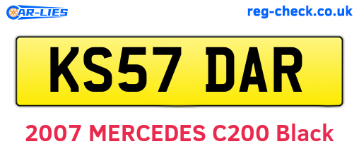 KS57DAR are the vehicle registration plates.