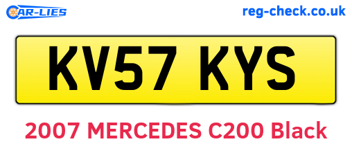 KV57KYS are the vehicle registration plates.