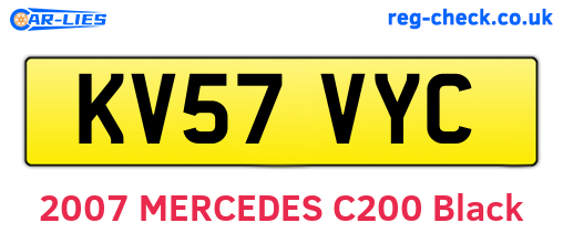 KV57VYC are the vehicle registration plates.