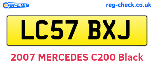 LC57BXJ are the vehicle registration plates.
