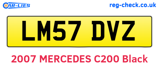 LM57DVZ are the vehicle registration plates.